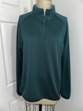 Rhone Session 1/4 Zip Pullover Green Sweater Men Size M